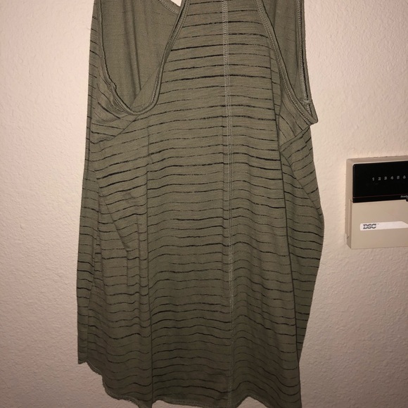 Olive Green-Black Striped Tank-Top - Picture 2 of 4